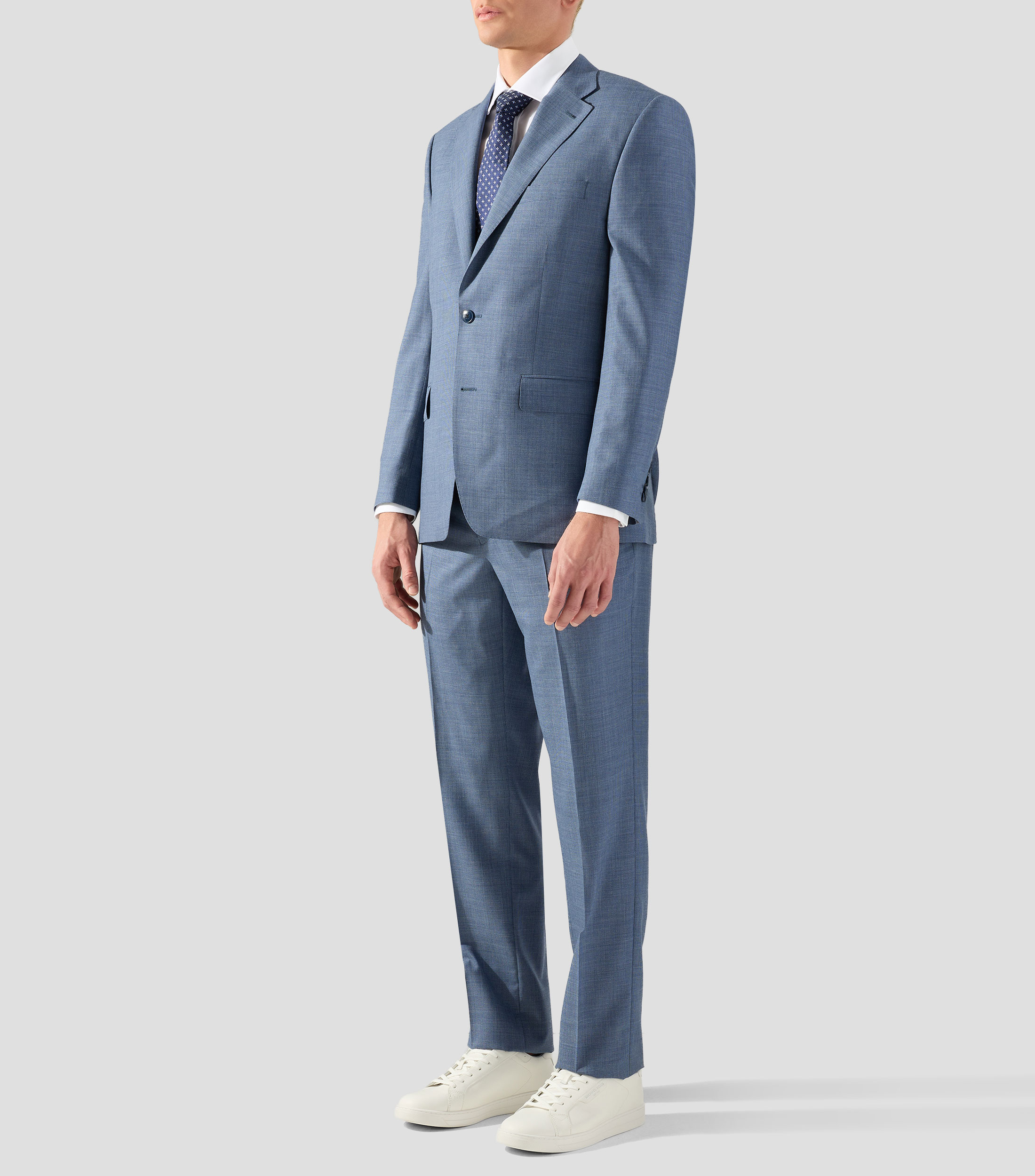 Traje de lana corte regular estampado Hombre